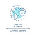 Music and podcasts concept icon