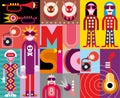 Music - pop art vector illustration Royalty Free Stock Photo