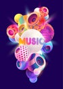 Music poster design with 3D colorful speaker and decoration balls. Royalty Free Stock Photo