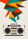 Music poster design template background with vintage radio Royalty Free Stock Photo