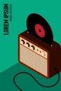 Music poster design template background vintage retro style Royalty Free Stock Photo