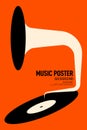 Music poster design template background vintage retro style Royalty Free Stock Photo