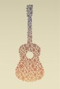 Music poster. Guitar concept made of folk ornament. Vector illustration. Royalty Free Stock Photo