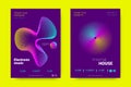 Music Posters with Wave Lines and Distortion.