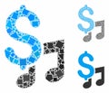 Music price Mosaic Icon of Ragged Pieces Royalty Free Stock Photo