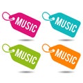 Music price Tags. Flat Eps10 Vector Illustration.