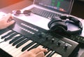 Music Producer is recording Music