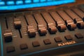 Large Music Mixer desk in recording studio. Closeup Royalty Free Stock Photo