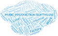 Music Production Software word cloud create with text only. Royalty Free Stock Photo