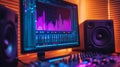 Music Production Studio Setup Computer Audio Mixer Speakers