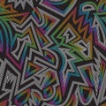 Music rainbow geometric seamless pattern