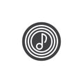 Music record button vector icon Royalty Free Stock Photo