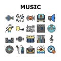 Music Record Studio Equipment Icons Set Vector Royalty Free Stock Photo