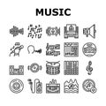 Music Record Studio Equipment Icons Set Vector Royalty Free Stock Photo