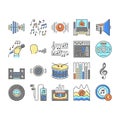 Music Record Studio Equipment Icons Set Vector Royalty Free Stock Photo