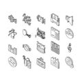 Music Record Studio Equipment isometric icons set vector Royalty Free Stock Photo