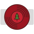 music record. music record vinyl. red musical christmas. Vector illustration. Stock image.
