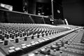 Recording studio table black and white Royalty Free Stock Photo