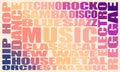 Music relative words cloud Royalty Free Stock Photo