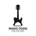 Music restaurant food logo and icon design