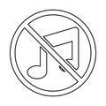 Music Restriction Icon In Line Style Royalty Free Stock Photo