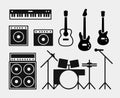 Music rock band instruments set Royalty Free Stock Photo