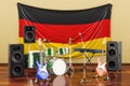 Music, rock bands from Germany concept, 3D rendering