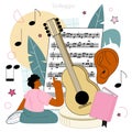 Music school or course. Students learn to play music. Young musician