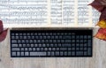 Music scores with a computer keyboard, Royalty Free Stock Photo