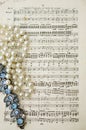 Music scores by Mendelssohn with pearls