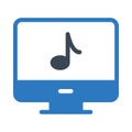 Music screen vector glyph color icon Royalty Free Stock Photo