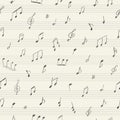 Music seamless pattern with handwritten musical notes Royalty Free Stock Photo