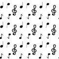 Music seamless pattern note