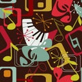 Music seamless pattern in retro style