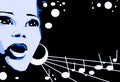 Singer Woman Music Jazz Blues Comics Cartoon Royalty Free Stock Photo