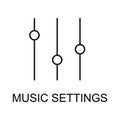 music settings icon. Element of simple music icon for mobile concept and web apps. Thin line music settings icon can be used for