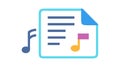 Music Sheet or Audio Track Document Icon, vector design Generative AI Royalty Free Stock Photo