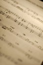 Close up of a musical pentagram on a music sheet Royalty Free Stock Photo