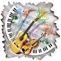 Music Sheet and Instruments Royalty Free Stock Photo