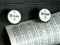 Music sheet page on the top of a church organ Royalty Free Stock Photo