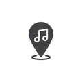 Music shop location pin vector icon Royalty Free Stock Photo