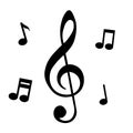 Music signs isolated black and white set, vector illustration Royalty Free Stock Photo