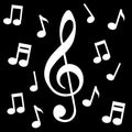 Music signs isolated black and white set, vector illustration Royalty Free Stock Photo