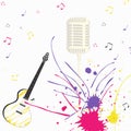 Music singing guitar with microphone