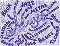 Music Sketchy Notebook Doodles. Hand-Drawn Illustration. Royalty Free Stock Photo