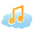 Music song cloud icon cartoon vector. Baby cradle