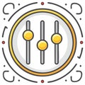 Music Sound Equalizer Mixer Adjustment Controls Interface Settings Icon Graphic Royalty Free Stock Photo