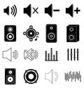 Music sound icons set Royalty Free Stock Photo