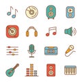 Music And Sound Icons Royalty Free Stock Photo