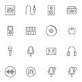 Music and sound line icons set Royalty Free Stock Photo